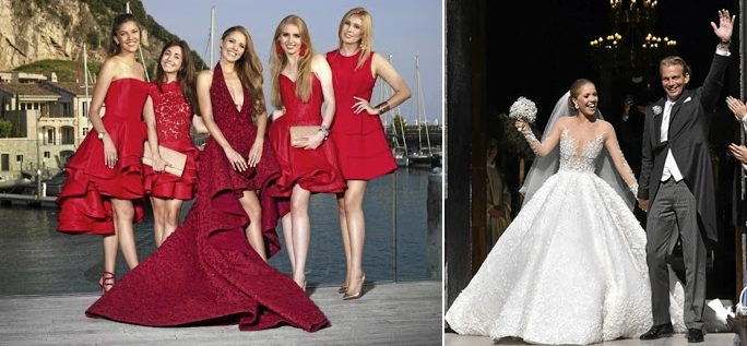 Michale Cinco designed three dresses for Victoria Swarovski's wedding celebrations.