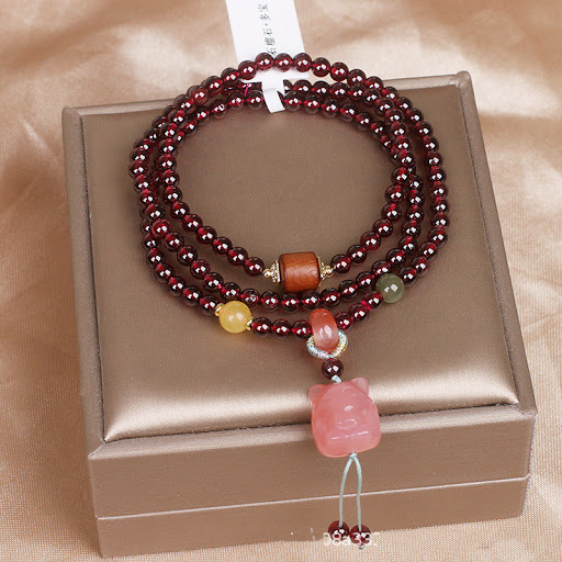 Title 2, Chinese Natural Three-circle Garnet Bracelet Hi...
