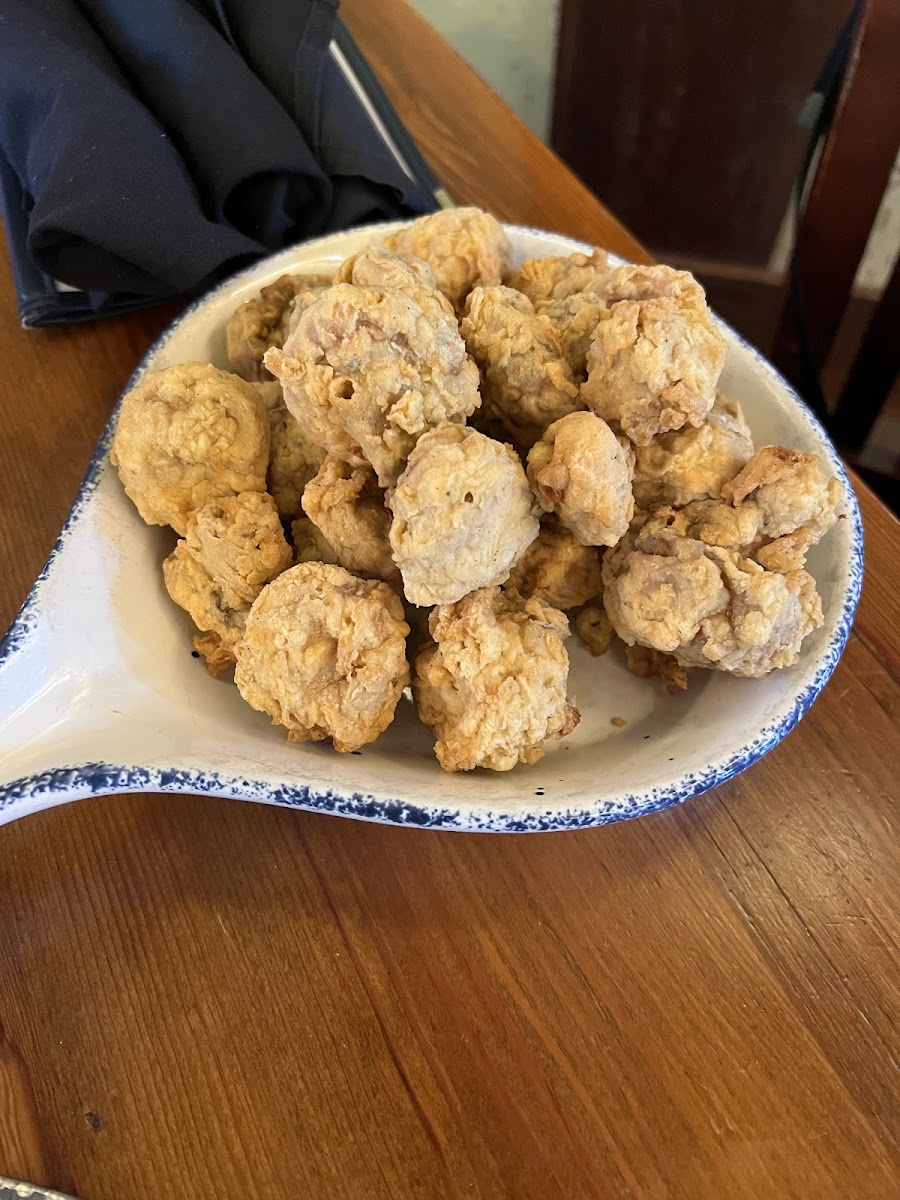 Gluten free fried mushrooms (only available if they are slow)