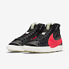 blazer mid '77 jumbo black / sail / olive aura / bright crimson