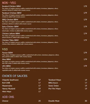 Belgian Burger Waffle menu 