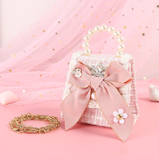 Title 5, Colorful Bow Knot Cute Portable Pearl Diagonal ...