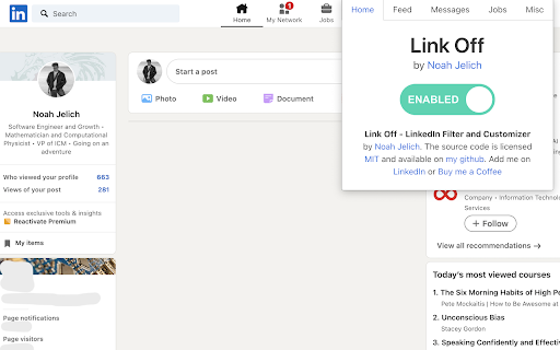 LinkOff - Filter and Customizer for LinkedIn™