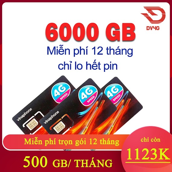 Sim 4G Vinaphone U1500 500Gb/Tháng Thả Ga Data - Trọn Gói 12 Tháng Không Cần Nạp Tiền