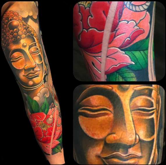 Beautiful Buddha Tattoo Full Sleeve