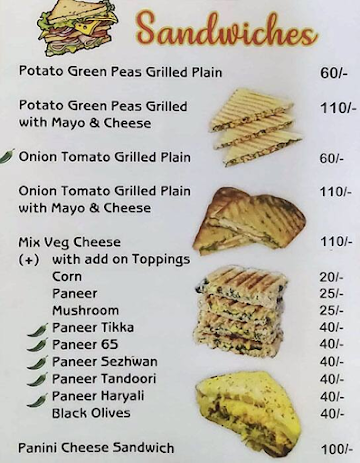 Sandwich Factory menu 