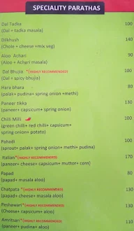 Yummy Parathas menu 4