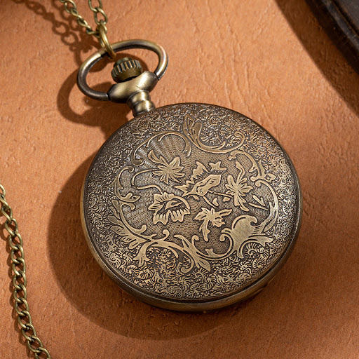 Title 2, Hollow Classical Mechanical Pocket Watch in Bro...