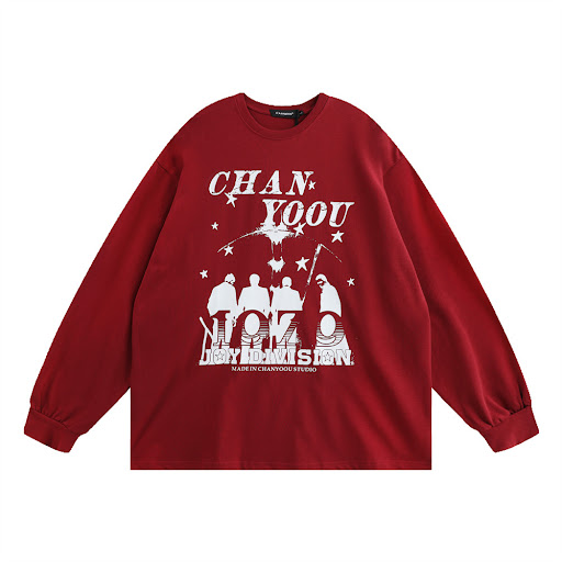 Title 7, Retro Printed Crew Neck Sweatshirt for Men. Com...