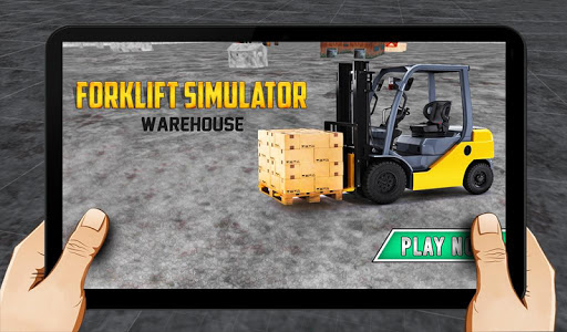 Forklift simulator warehouse