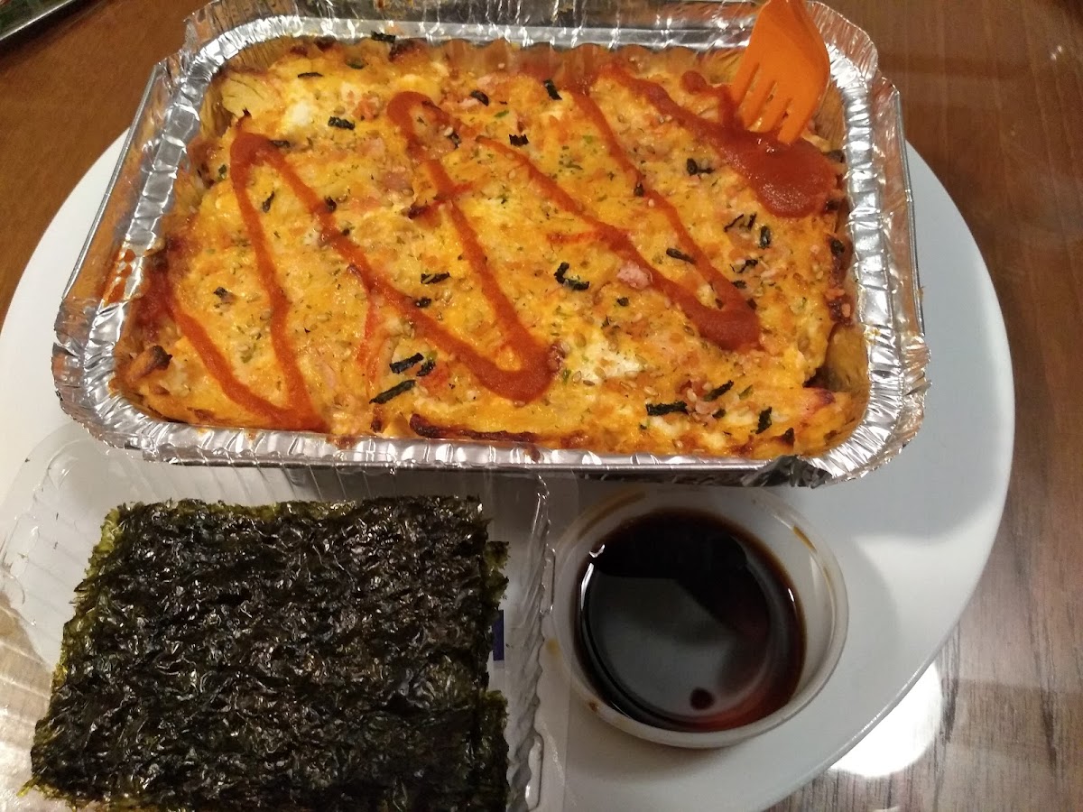 Take Out Spicy Salmon Baked Sushi