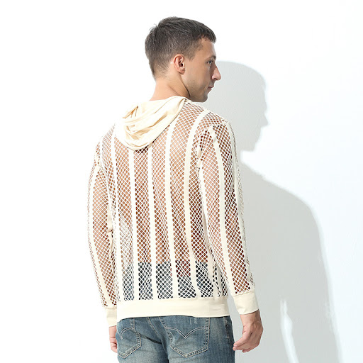 Title 10, Mens Mesh Loose Fashion Solid Color Casual Lon...