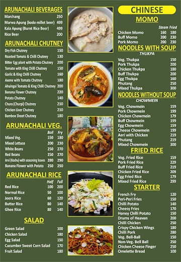 Arunachali Naloi's Restaurant & Cafe menu 