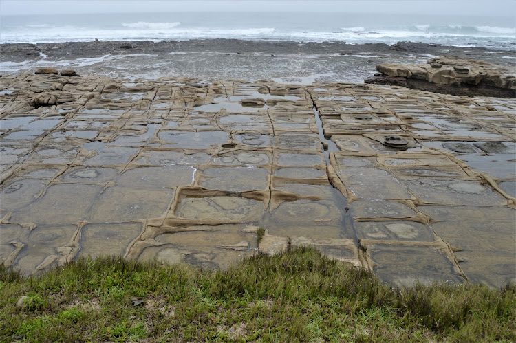 East of Haga Haga the rocks shelf looks like it has been prepared by a pastry chef