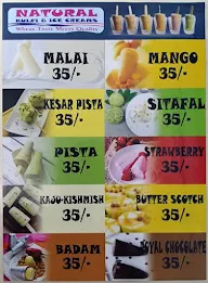 Natural Kulfi & Ice Creams menu 1