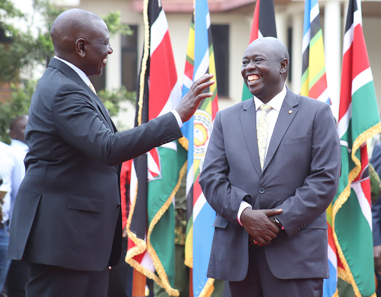 Deputy President Rigathi Gachagua with President William Ruto at DP's official residence in Karen on September 5.