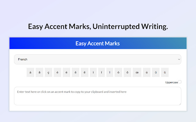 Easy Accent Marks chrome extension