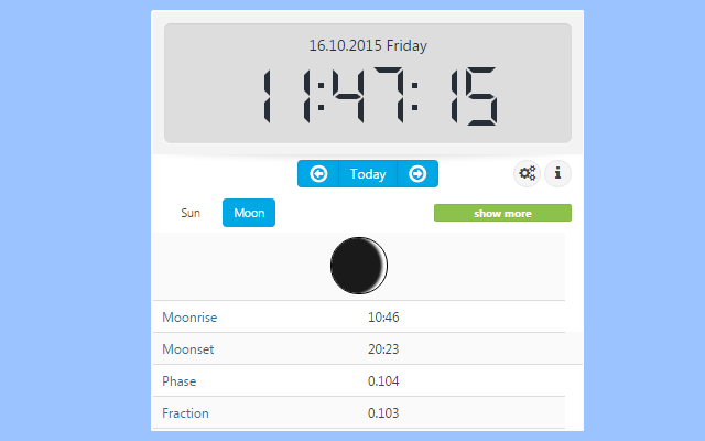 Sun & moon times extension Preview image 2