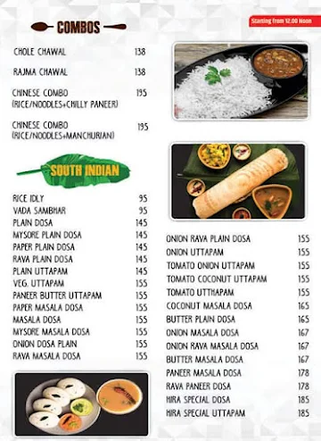 Hira Sweets menu 