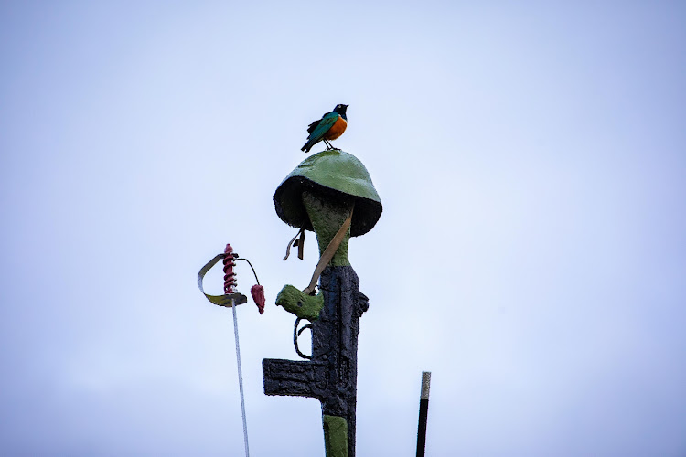 A helmet, wepaon at the memorial service at Embakasi AP training College, Nairobi on December 14, 2023