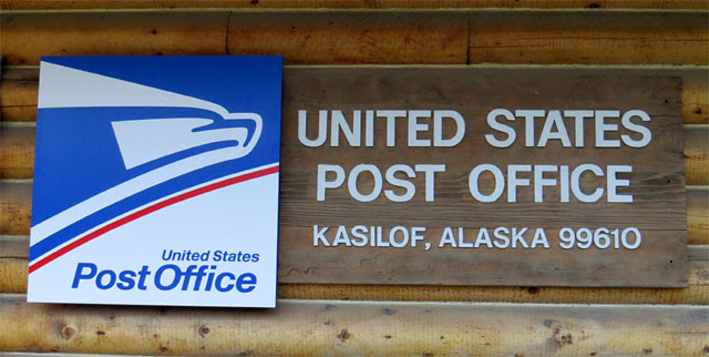 Kasilof, Alaska post office sign