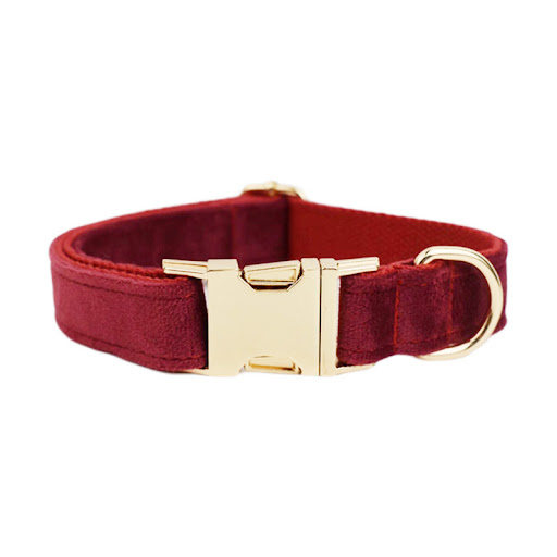 Title 5, Velvet fabric dog collar, soft and adjustable, ...