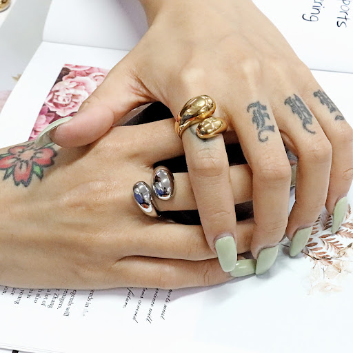 Title 4, Fashion Bamboo Stainless Steel Ring. Durable an...