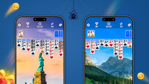 Screenshot Spider Solitaire, large cards