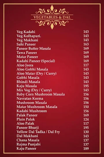 Delhi Restaurant menu 