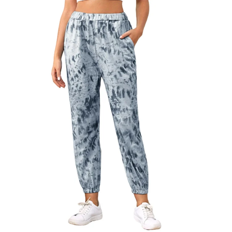 Pantalon de sport décontracté pour femme, imprimé tie-dye dégradé, confortable et stylé, idéal pour le sport et les loisirs, un look tendance assuré.