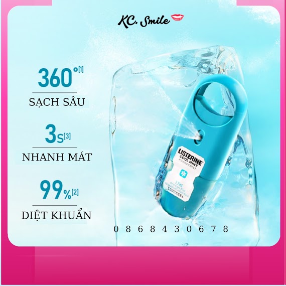 Chai Nước Xịt Thơm Miệng Listerine Pocketmist Của Mỹ 7.7Ml - Khử Mùi, Diệt Khuẩn, Hơi Thở Thơm Mát