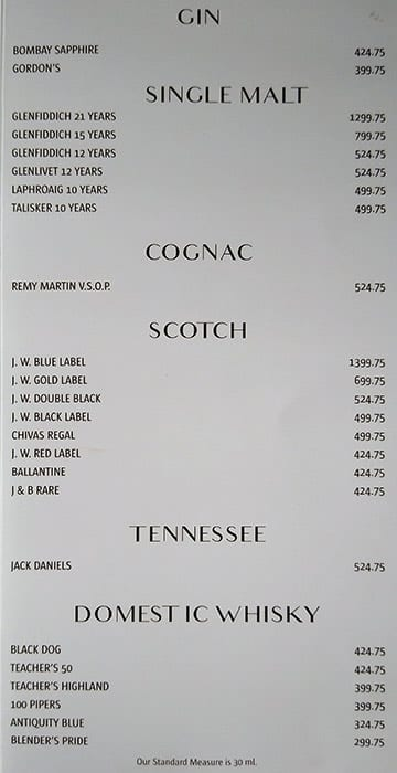 Embassy menu 