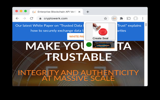 Cryptowerk Browser Screen Notary