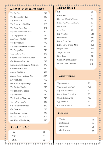 Laxmi Family Restaurant menu 