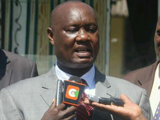 Busia Governor Sospeter Ojaamong addresses the press in Busia town on Wednesday.