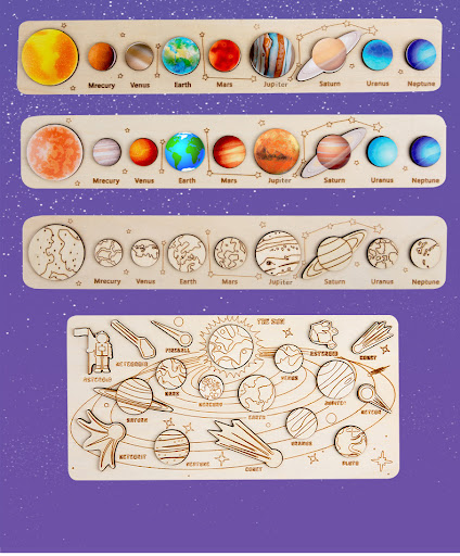 Title 20, Wooden Childrens Universe Star Cognitive Solar...