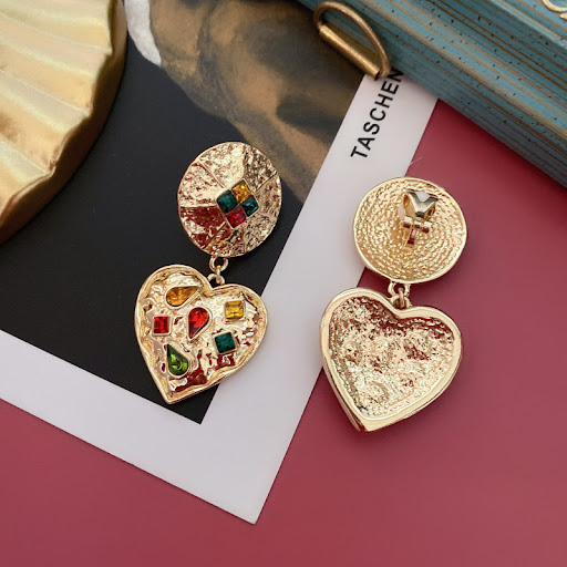 Title 3, Retro Court 925 Silver Stud Earrings with Embos...