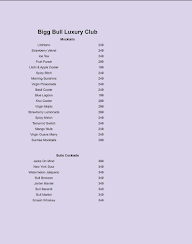 Bigg Bull - The Luxury Club menu 1