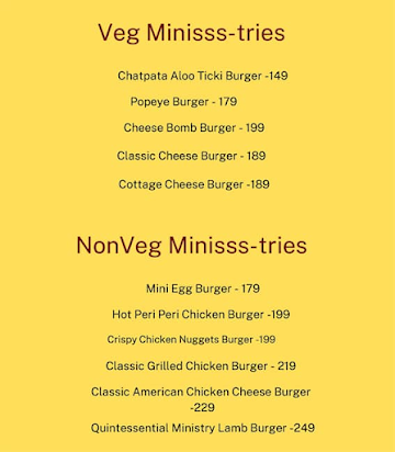 Burger Ministry By Captain Burger menu 