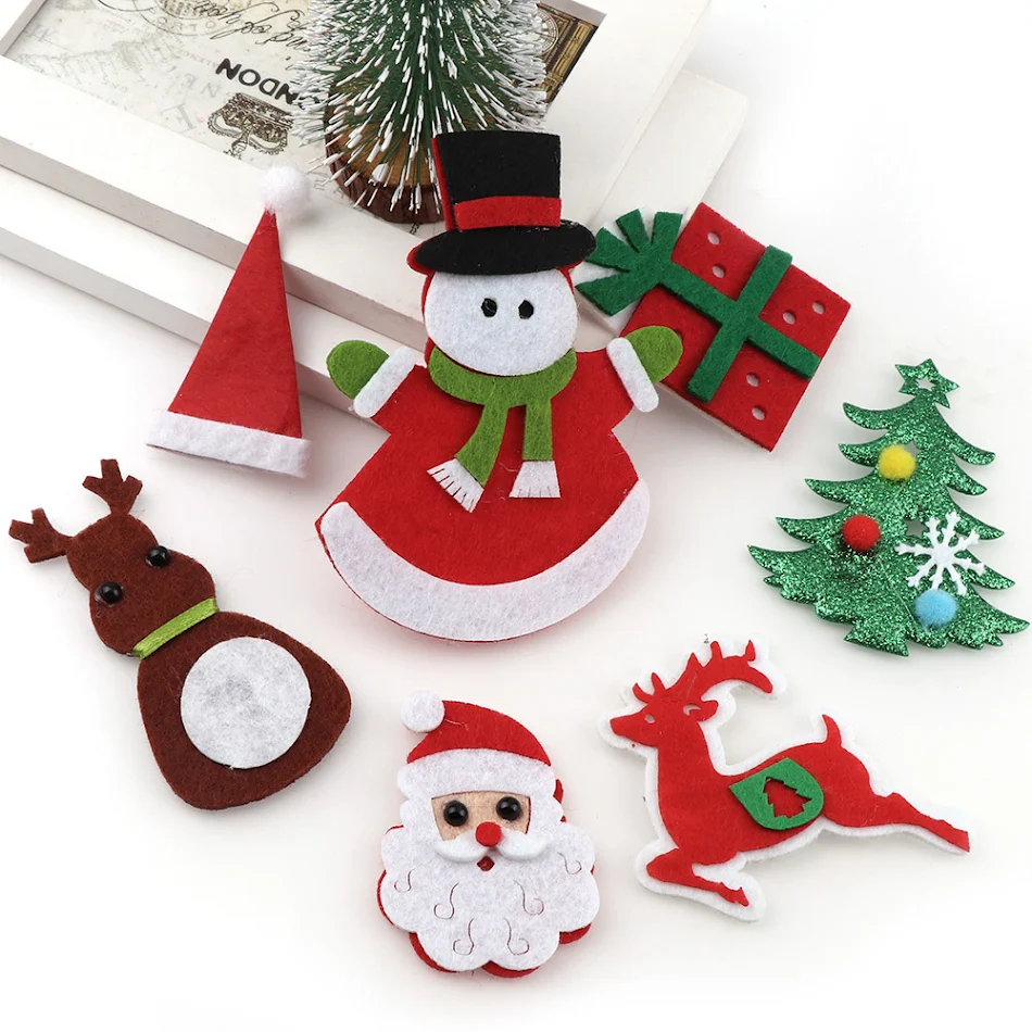 Handgemachte Weihnachts-Filztasche Santa Claus, Schneemann, Elch. Perfektes Geschenk und Weihnachtsdekoration für die Feiertage.