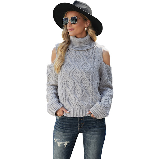Title 9, Twist Sexy High Neck Strapless Sweater Women
