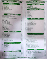 Jalsa Nanumal Bhojraj menu 1