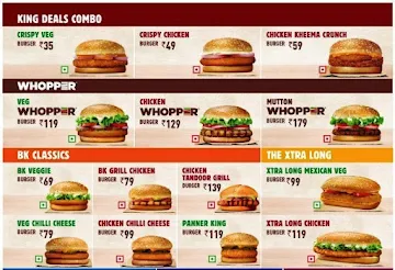 Burger King menu 