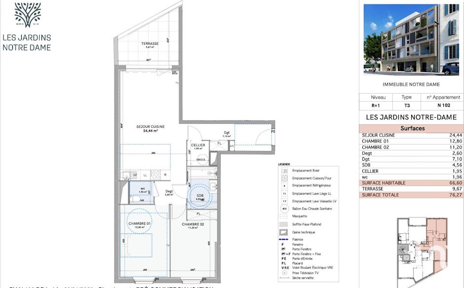 Vente appartement 3 pièces 66 m² à Nimes (30000), 289 000 €