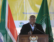 President Cyril Ramaphosa talking during the Youth Day celebration in Mthatha.