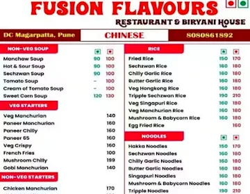 Fusion Flavours & Biryani menu 
