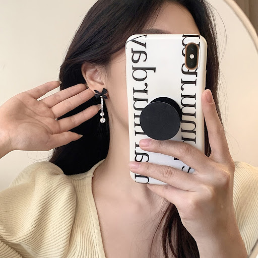 Title 3, Black Bow Zircon Tassel Earrings Versatile temp...
