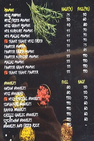 Friends Bowl menu 