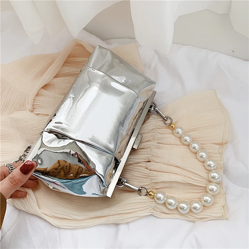 Damesmode parelketting schoudertas, een elegante en praktische crossbody tas met één schouder, perfect voor dagelijks gebruik en speciale gelegenheden