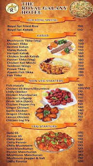 The Royal Galaxy Hotel menu 3